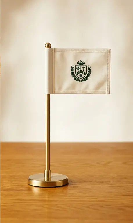 Mini Flags with a classic custom golf club crest